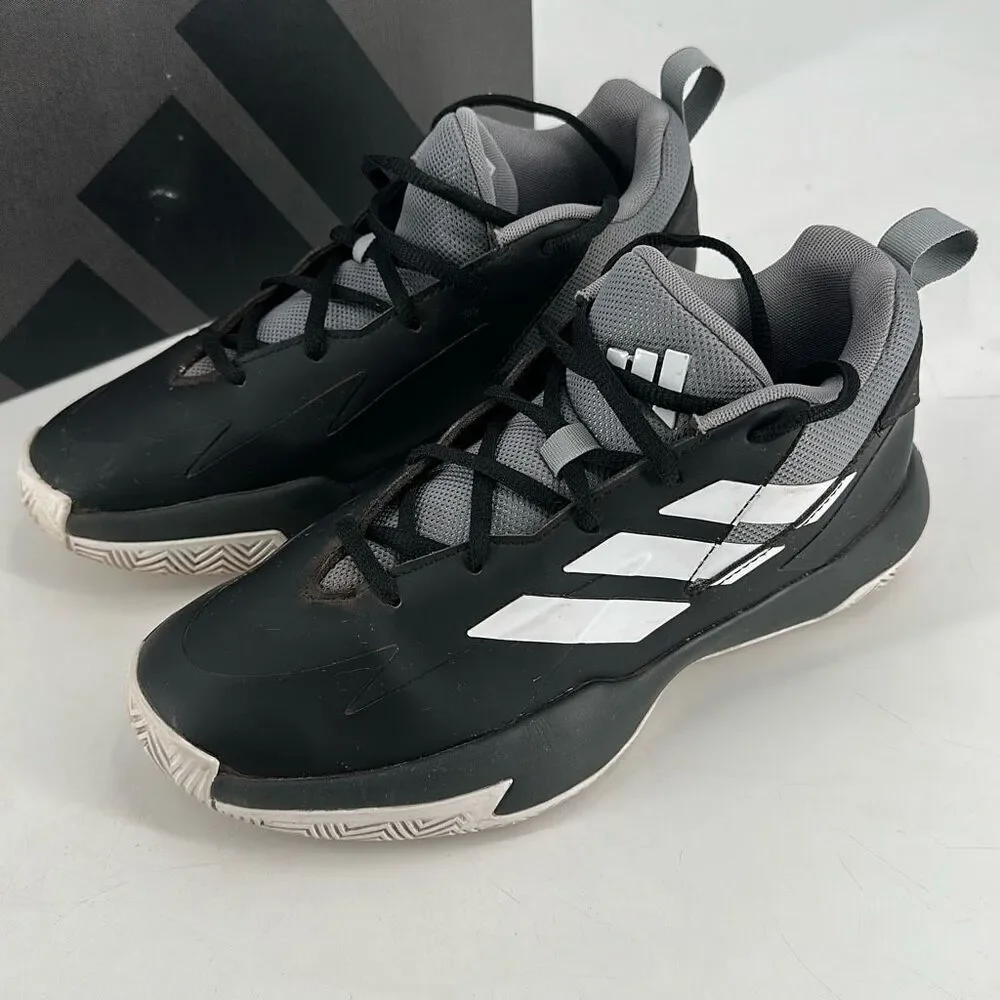Adidas Cross Em Up Select J Boys‎ Lace Up Basketball Shoes Black White Size 6.5